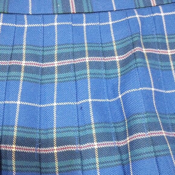 Nova Scotia by Bonda Tartan Skirt Kilt Pleated Front Plaid Blue, Size 14 - Picture 8 of 10